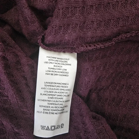 Free people juicy long sleeve cowl neck top in date night burgundy size XS NWT - Picture 8 of 8